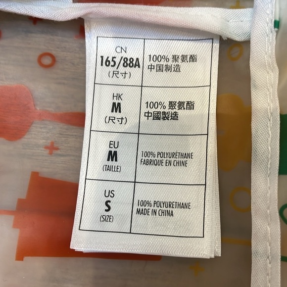 Disney Women’s Rain Jacket Rainbow Disney Collection clear drawstring hood sz S - Picture 11 of 11